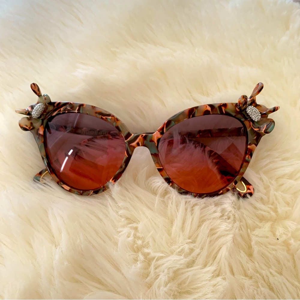 Lele Sedoughi Central Park Crystal Lily Sunglasses NWOT
